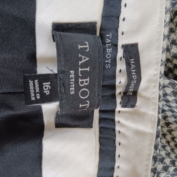 Talbots Ankle Pants Sz 16P Academia Office Preppy Houndstooth Tweed Hampshire - Picture 4 of 9